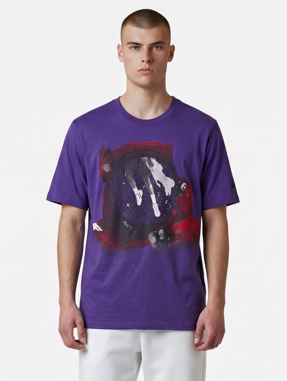 Nike Purple Short-Sleeve Tee with Astronaut Graphic